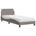 vidaXL Lit avec matelas taupe 90x200 cm tissu