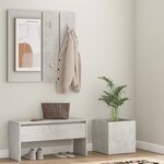 vidaXL Ensemble de meubles de couloir Gris béton Bois d'ingénierie