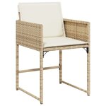 vidaXL Ensemble à manger de jardin et coussins 9 Pièces beige Poly rotin