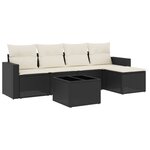 vidaXL Salon de jardin 6 Pièces avec coussins noir résine tressée