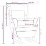 vidaXL Fauteuil à bascule et pieds en bois massif d'hévéa Bleu Velours