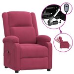 vidaXL Fauteuil inclinable électrique rouge bordeaux velours