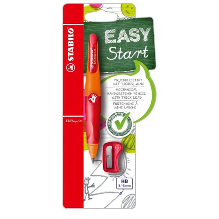 Porte-mine d'apprentissage Easyergo 3.15 Droitier Rouge x 5 STABILO