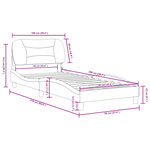 vidaXL Cadre de lit avec tête de lit Crème 90x200 cm Tissu
