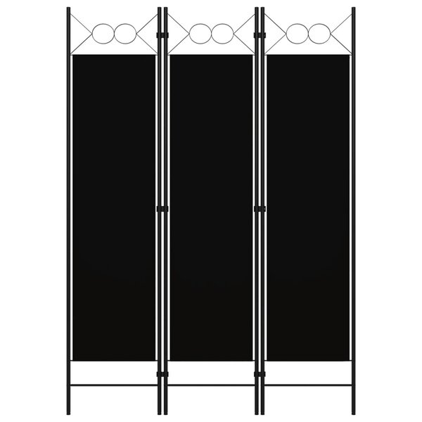 vidaXL Cloison de séparation 3 panneaux Noir 120x180 cm