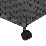 vidaXL Panier à linge avec roulettes gris 60x35x60 5 cm résine tressée