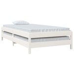 vidaXL Lit empilable Blanc 80x200 cm Bois de pin massif