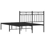 vidaXL Cadre de lit métal avec tête de lit noir 120x190 cm