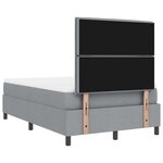 vidaXL Lit à ressorts avec matelas et LED Gris clair 120x190 cm Tissu