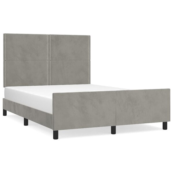 vidaXL Cadre de lit sans matelas gris clair 140x200 cm velours