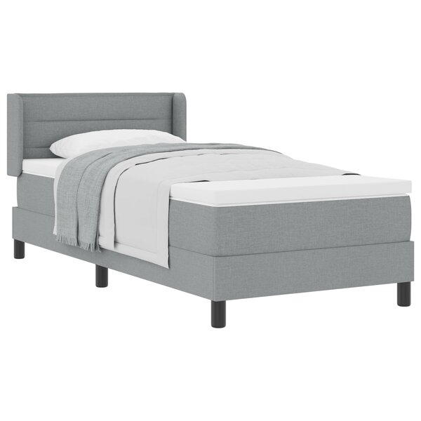 Lit à ressorts gris clair vidaXL avec matelas 90x190 cm en tissu