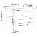 vidaXL Table basse Blanc 55x55x40 cm Bois massif de pin