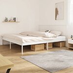 vidaXL Cadre de lit métal avec tête de lit blanc 200x200 cm