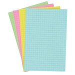 Etui de 100 Fiches BRISTOL A4 Q 5x5 Non perforée Assorties EXACOMPTA