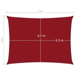 vidaXL Voile de parasol Tissu Oxford rectangulaire 5x7 m Rouge