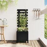 vidaXL Jardinière avec support noir 39x39 5x114 cm bois de pin massif