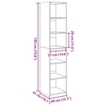 vidaXL Buffet haut chêne sonoma 40x41x185 cm bois d'ingénierie