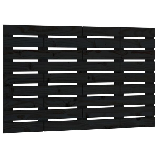 vidaXL Tête de lit murale Noir 81x3x63 cm Bois massif de pin