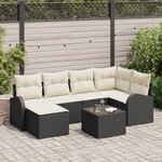 vidaXL Ensemble de 6 Canapés de Jardin avec Coussins en Rotin Marron