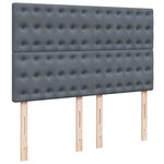 vidaXL Sommier à lattes de lit et matelas Gris foncé 140x190cm Velours