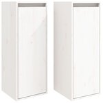 vidaXL Armoires murales 2 Pièces Blanc 30x30x80 cm Bois de pin massif