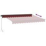 vidaXL Auvent manuel rétractable avec LED bordeaux 350x250 cm