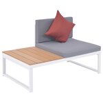 vidaXL Salon de jardin 4 Pièces avec coussins Aluminium et WPC