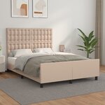 vidaXL Cadre de lit avec tête de lit Cappuccino 140x190 cm Similicuir