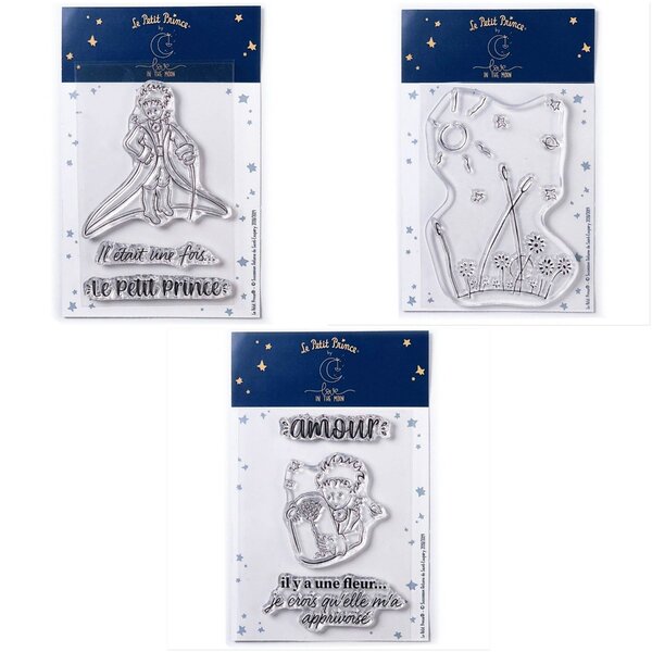 7 Tampons transparents Le Petit Prince Messages + Paysage + Fleur