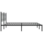 vidaXL Cadre de lit métal avec tête de lit noir 180x200 cm