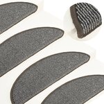 vidaXL Tapis de marches d'escalier 15 Pièces Gris 56x17x3 cm