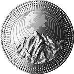 Monnaie en argent 5 dollars g 62.2 (2 oz) millésime 2023 continents mont blanc