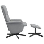 vidaXL Fauteuil inclinable de massage et repose-pied gris clair tissu