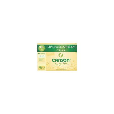 CANSON Papier à dessin "C" à grain, format A4, 224 g/m2