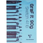 Bloc croquis collé GraF it A5 90g 80F blanc CLAIREFONTAINE