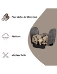 THIRARD - Range bûches noir pour intérieur et extérieur Serena  acier  400x525mm