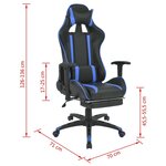 Fauteuil chaise chaise de bureau inclinable avec repose-pied bleu 0502030