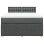 vidaXL Sommier à lattes de lit avec matelas Gris foncé 160x200cm Tissu