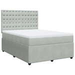 vidaXL Sommier à lattes de lit et matelas Gris clair 160x200cm Velours
