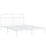 vidaXL Cadre de lit métal avec tête de lit blanc 160x200 cm
