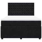 vidaXL Sommier à lattes de lit avec matelas Noir 140x190 cm Velours
