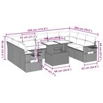 vidaXL Salon de jardin avec coussins 10 Pièces beige résine tressée