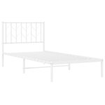 vidaXL Cadre de lit métal avec tête de lit blanc 90x200 cm