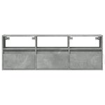 vidaXL Meuble TV mural avec lumières LED gris béton 130x31x45 cm