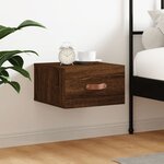 vidaXL Table de chevet murale chêne marron 35x35x20 cm
