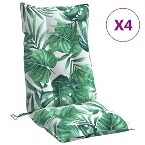 vidaXL Coussins de chaise à dossier haut lot de 4 modèle de feuille