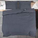 vidaXL Ensemble de housse de couette Anthracite 140x200 cm Coton