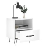 vidaXL Table de chevet blanc brillant 40x35x47 5 cm bois d’ingénierie
