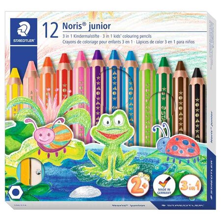 Crayon de couleur hexagonal Noris junior, étui x12 STAEDTLER