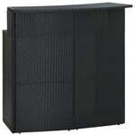 vidaXL Ensemble de bar de jardin avec coussins 3 Pièces Noir